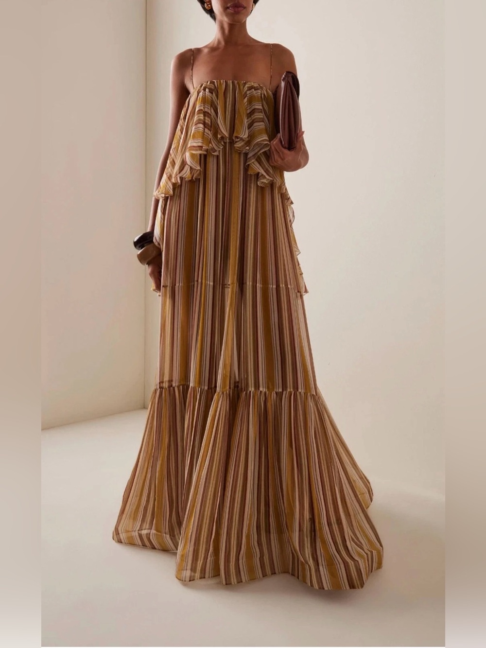 Zimmermann Bohemian Striped Tiered Maxi Dress